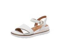 Tamaris Comfort Women's Wedge/Plat Sand MultiAdjustable Wedge Sandal, White/Silver, EU 42