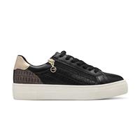 Tamaris Faux Leather Fashion Lace Up Sneakers Infinity Leather Black 6.5