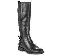 Leather Elasticated Riding Boots Black