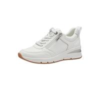 Tamaris Rea Zip Wedge White Silver Womens trainers 23721-42-171 in a Plain Man-made in Size 38