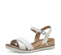 Tamaris Women' 1-28106-42 Wedge Sandal, White, 4 UK