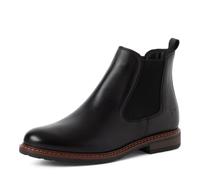 Tamaris Women Chelsea Boots, Ladies Ankle Boots,Low Boots,Half Boots,Bootie,Slip Boot,Flat,Black Leather,42 EU