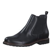 Tamaris Women Chelsea Boots, Ladies Ankle Boots,Low Boots,Half Boots,Bootie,Slip Boot,Flat,Black Leather,40 EU