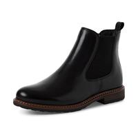 Tamaris Women Chelsea Boots, Ladies Ankle Boots,Low Boots,Half Boots,Bootie,Slip Boot,Flat,Black Leather,39 EU