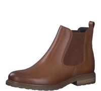 Tamaris Women Chelsea Boots, Ladies Ankle Boots,Low Boots,Half Boots,Bootie,Slip Boot,Flat,NUT Leather,37 EU