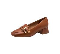 Tamaris Women Loafer with Block Heel Leather brown 5 UK