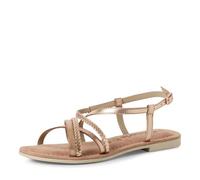 Tamaris Women’s leather sandal flat metallic 7.5 UK