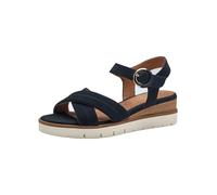 Tamaris Women’s sandal with wedge heel blue 4 UK
