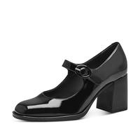 Tamaris Women Strappy Court Shoes, Ladies Court Shoes,TOUCHit-Footbed,Festive,Oktoberfest,Dirndl,Wiesn,Traditional Costume,Black Patent,38 EU