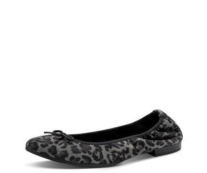 Tamaris Women's Ballerina in Silver/Platinum, Grey Leopard, 6.5 UK