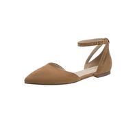 Tamaris Women's ballerina with strap flat brown 4 UK