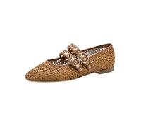 Tamaris Women's ballerina with strap flat brown 5.5 UK