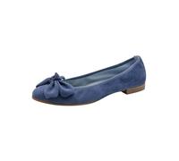 Tamaris Alena Bow Balle Blue Suede Womens pumps 22141-44-800 in a Plain Suede Leather in Size 41