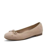 Tamaris Women's Comfort Damen Ballerina Ballet Flat, Beige Suede, 7.5 UK