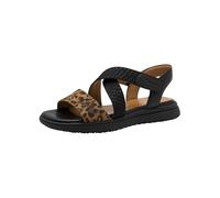 Tamaris Women's Comfort Damen Flache Sandale Flat, Black/Leo, 7.5 UK