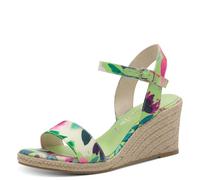 Tamaris Women's Damen 1-28300-42 Wedge Sandal, Green Comb, 6.5 UK
