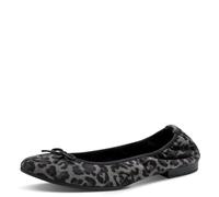 Tamaris Women's Damen Ballerina 1-22116-41 Ballet Flat, Grey Leopard, 6 UK