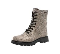Tamaris Women's Damen Lace Boot Flat 1-25918-43 Ankle, Beige Snake, 4 UK