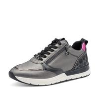 Tamaris Alminia Zip Pewter Womens trainers 23732-41-936 in a Plain Textile and Man-made in Size 40