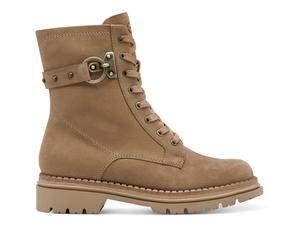 Tamaris Womens Fashion Camel Brown Beige Leather Chunky Platform Ankle Boots