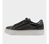 Tamaris Women's Faux Leather Fashion Lace Up Sneakers, Silver 6.5