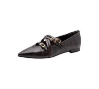 Tamaris Women's Flat Ballerina with Strap, Brown (Mocha Croco), 38
