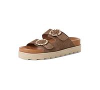 Tamaris Women's footbed mule leather flat brown 4 UK