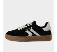 Tamaris Women's Fur Suede Leather Fashion Lace Up Sneakers, Black 5
