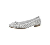 Tamaris Women's Leather Ballerina Shoes, White Struct 1, 6 UK