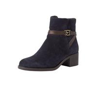Tamaris Women's Leather Block Heel Ankle Boots, Navy Suede, 7.5 UK