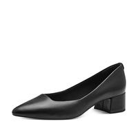 Tamaris Women's Leather Block Heel Court Shoes, Black, 4 UK