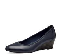 Tamaris Women's Leather Court Shoes, Blue, 4 UK
