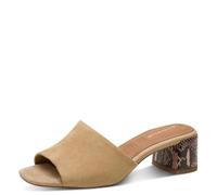 Tamaris Women's leather mule with block heel beige 7.5 UK