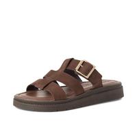 Tamaris Women's leather mules with wedge heel brown 8 UK