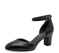 Tamaris Women's leather pumps with block heel black 5 UK