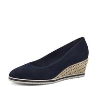 Tamaris Women's leather pumps with wedge heel blue 5 UK