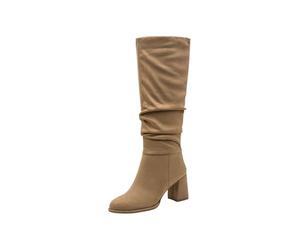 Tamaris Women's Long Boot Heel 1-25523-45 Knee High Boots, beige, 6 UK