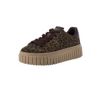 Tamaris Women's Low Flat Trainers, Green (Olive Leopard), 36