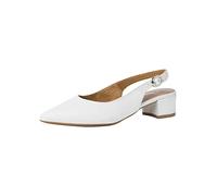 Tamaris Women's slingback pump with block heel Leather white 4 UK