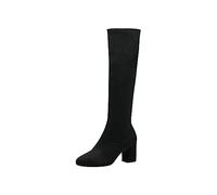 Tamaris Women's Vegan Block Heel Long Shaft Boots, black, 3.5 UK