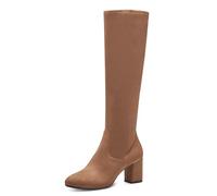 Tamaris Women's Vegan Block Heel Long Shaft Boots, Cognac, 3.5 UK