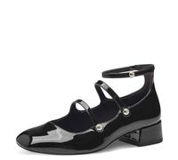 Tamaris Women's Vegan Block Heel Strappy Pumps, Black, 4 UK