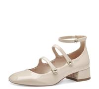 Tamaris Women's Vegan Block Heel Strappy Pumps, Ivory, 6 UK