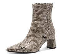 Tamaris Women's Vegan Boots, Beige Snake, 4 UK