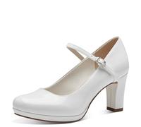 Tamaris Women's 1-24494-42 Loafer, White (White Patent), 6 UK