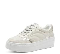 Tamaris Women's Vegan Lace-Up Shoes, White Silver, 9 UK