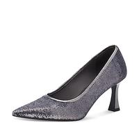 Tamaris Women's Vegan Stiletto Heel Pumps, Grey (pewter), 5 UK
