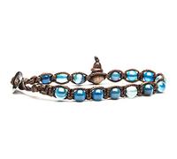 Tamashii Blue Striped Agate Bracelet BHS601-141, Taglia unica, Wood