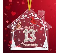 TAMAWIRE 13th Anniversary Wedding Ornament, Acrylic Ornament for Decorations, Christmas Tree Hanging Ornament, Home Decor, Present Gift Ideas for Couple
