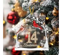 TAMAWIRE 14th Anniversary Ivory Wedding Ornament, Ornament for Decorations, Christmas Tree Hanging Ornament, Home Decor, Present Gift Ideas for Couple